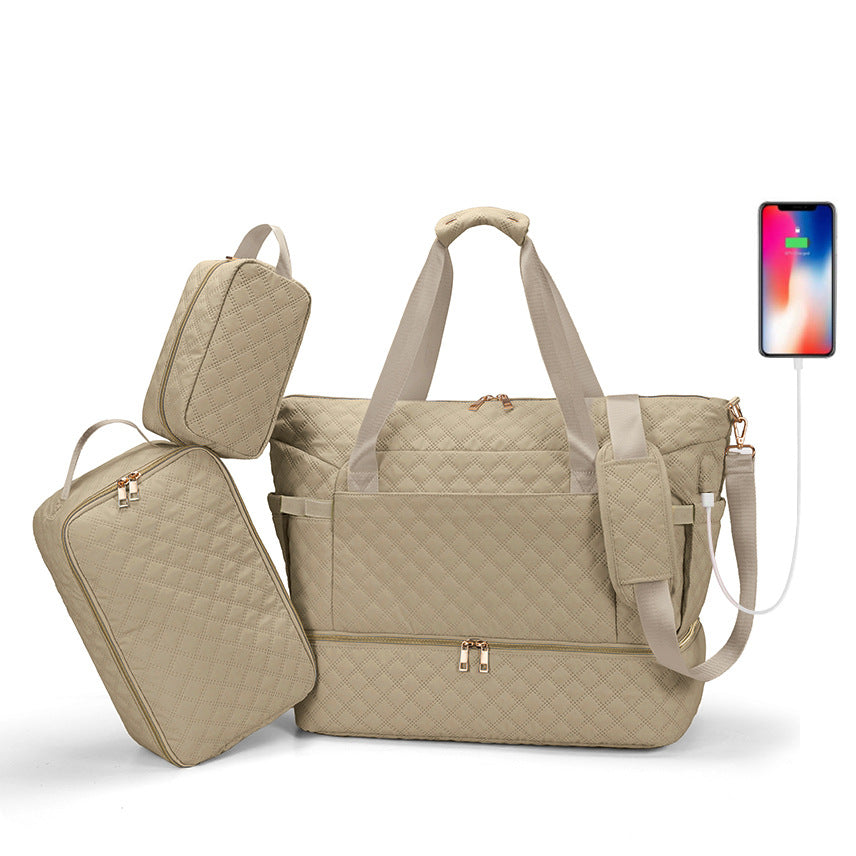 Three-piece Set Oxford Cloth Waterproof Wet Dry Separation Travel Bags