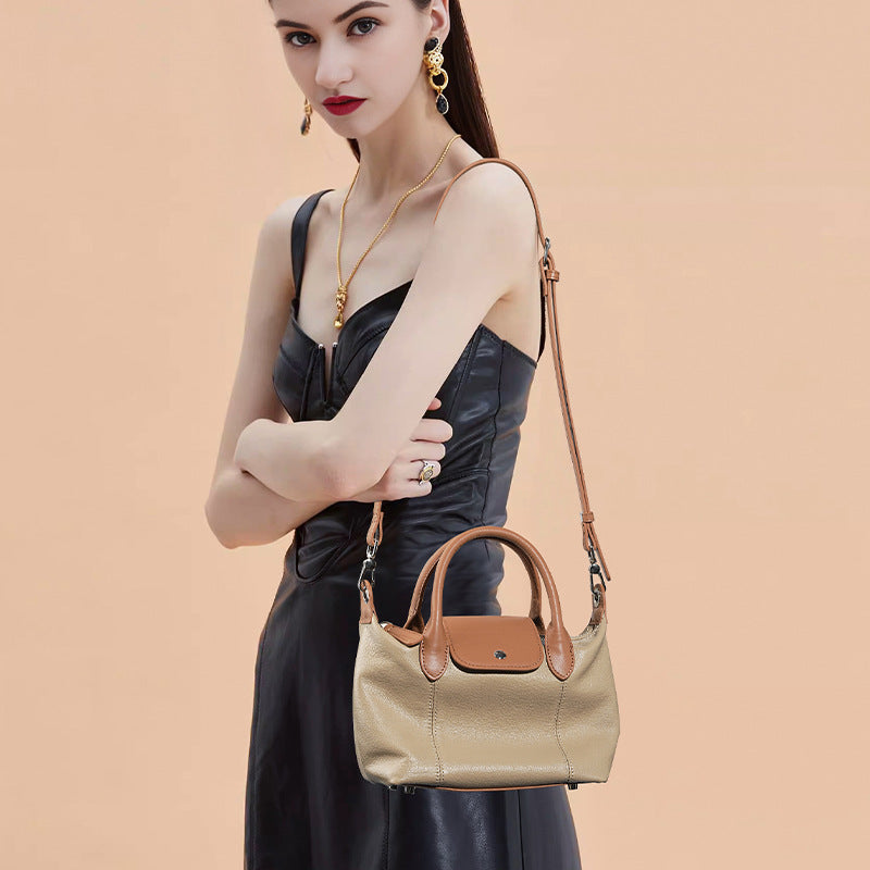 Women's Cattlehide Leather Fashion Dumpling Genuine High-grade Shoulder Bags