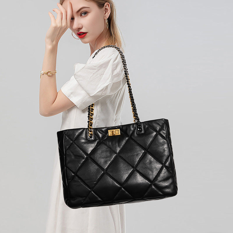 Women's Sheepskin Large Capacity Genuine Leather High-grade Tote Bags