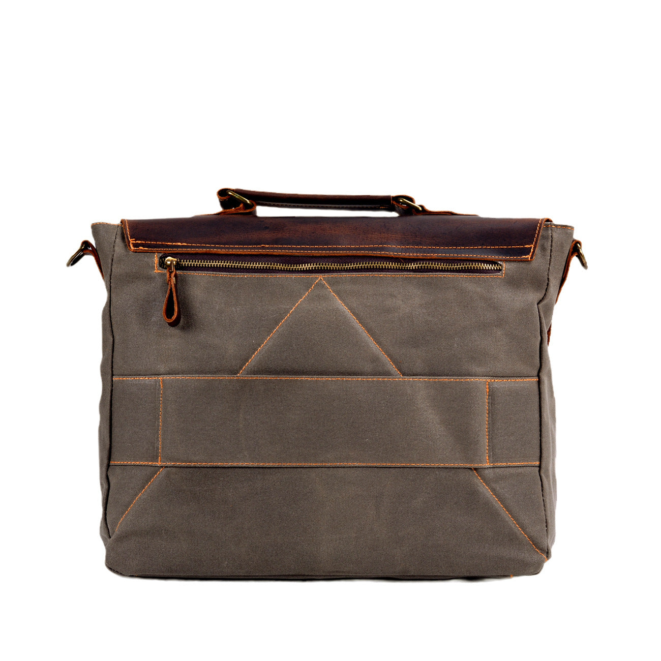 Men's Canvas Stitching Leather Retro Inch Business Men's Briefcases