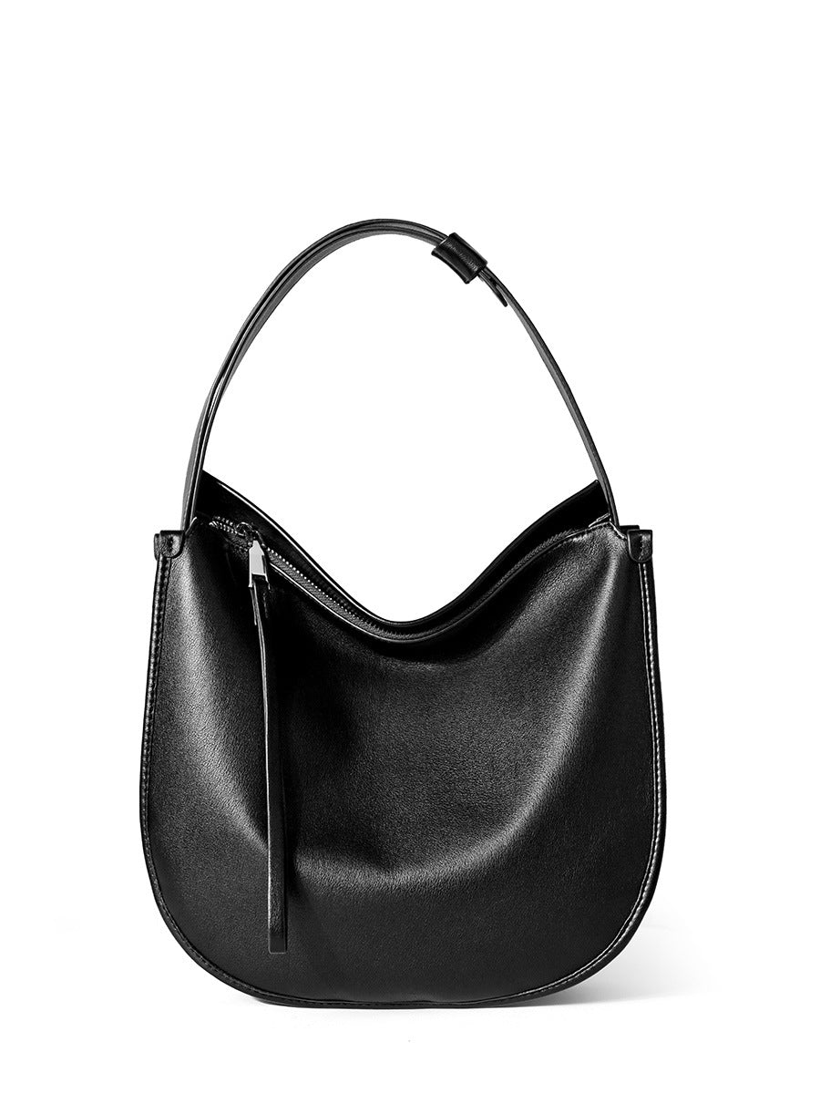 Simple Soft Leather Commuter Large Capacity Tote Bags