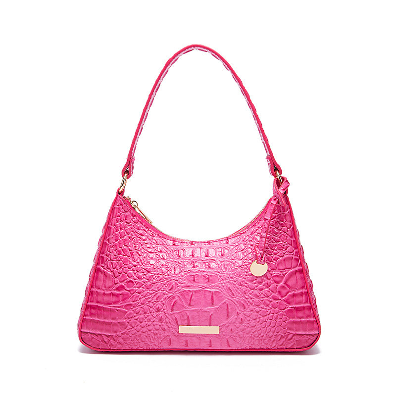 Women's Retro Hand-held Underarm Crocodile Pattern Shoulder Bags