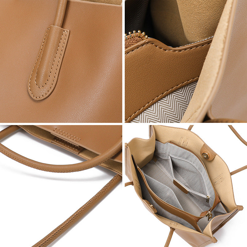 Women's Large Capacity Leather Niche High Sense Shoulder Bags