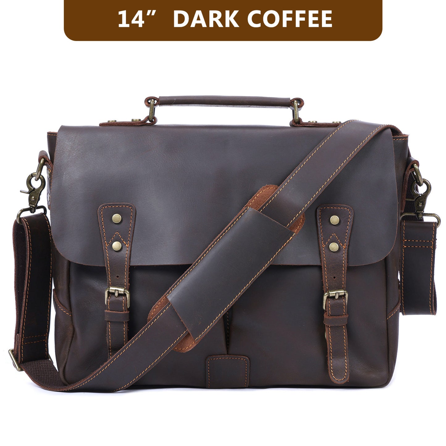 Men's Retro Crazy Horse Leather First Layer Cowhide Men's Briefcases