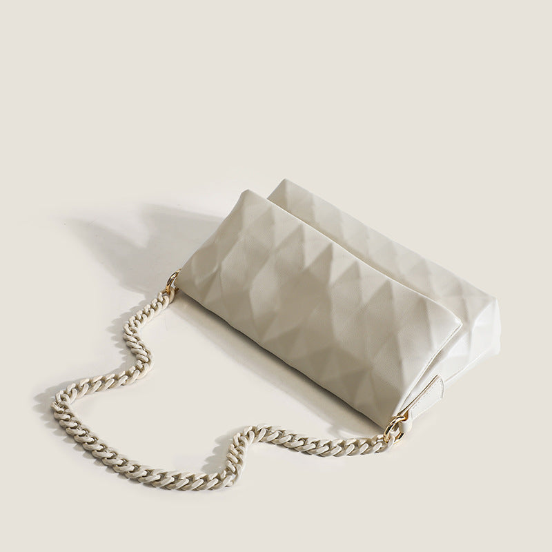 Women's Foldable Leisure Acrylic Chain Three-dimensional Diamond Tote Bags