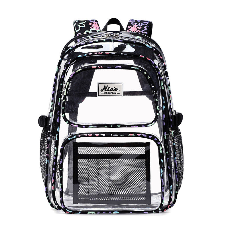 Women's Transparent Campus College Large Capacity Leisure Backpacks