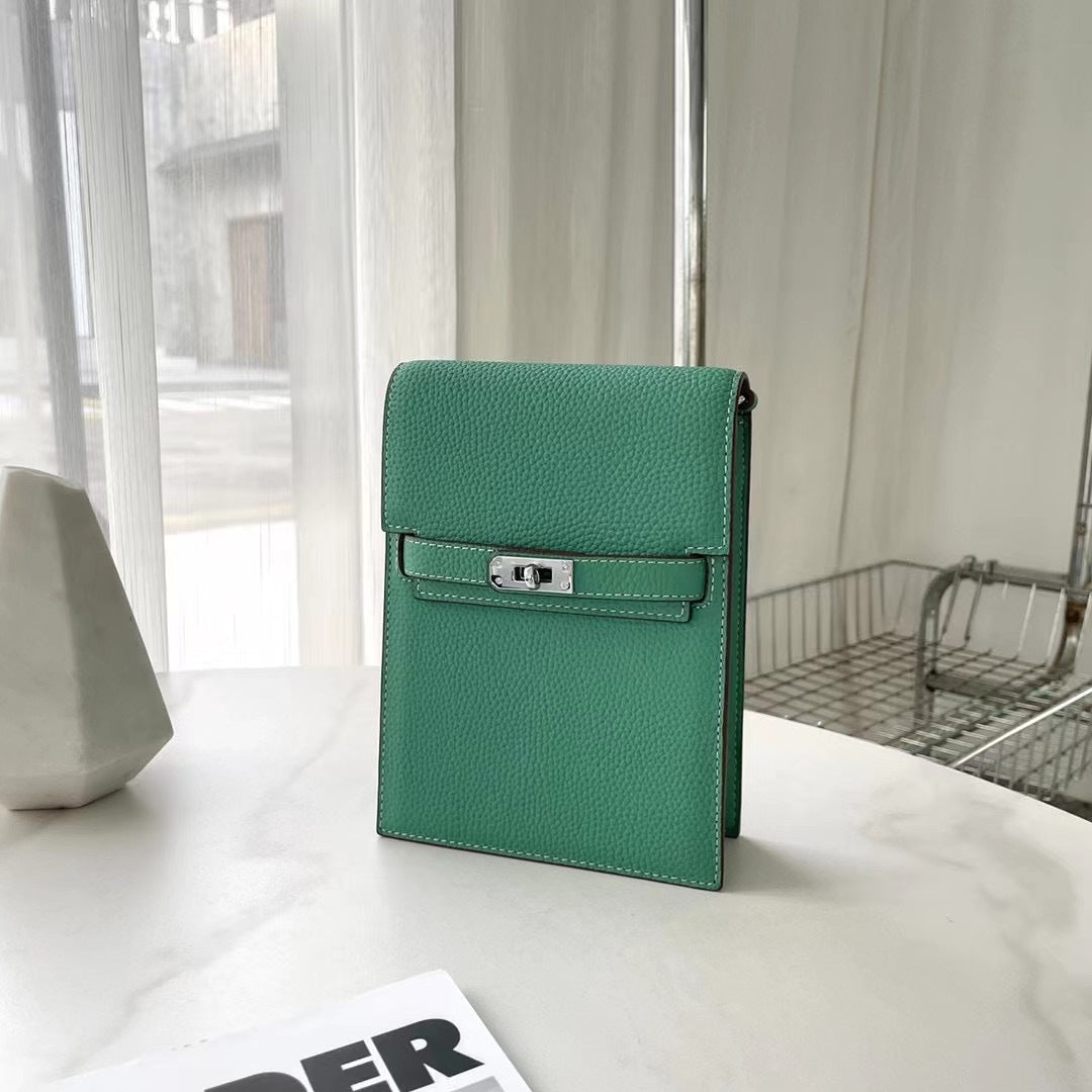 Fashion Genuine Leather Female Kelly Vertical Light Phone Bags