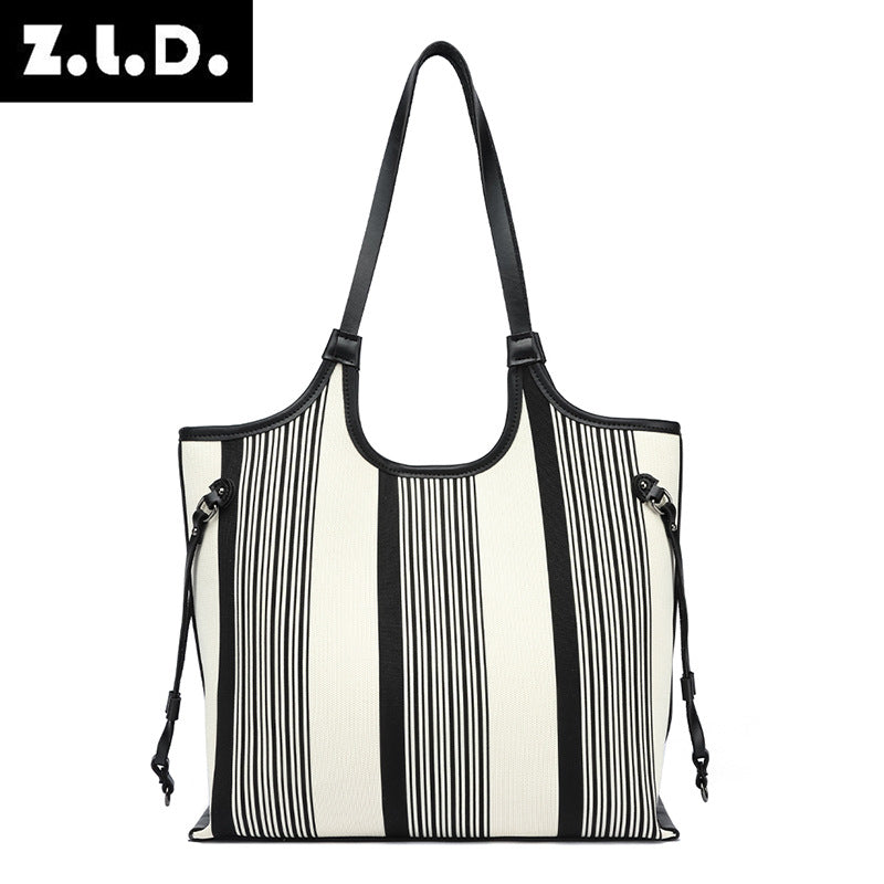 Women's Classic Cool Striped Large Capacity Tote Bags