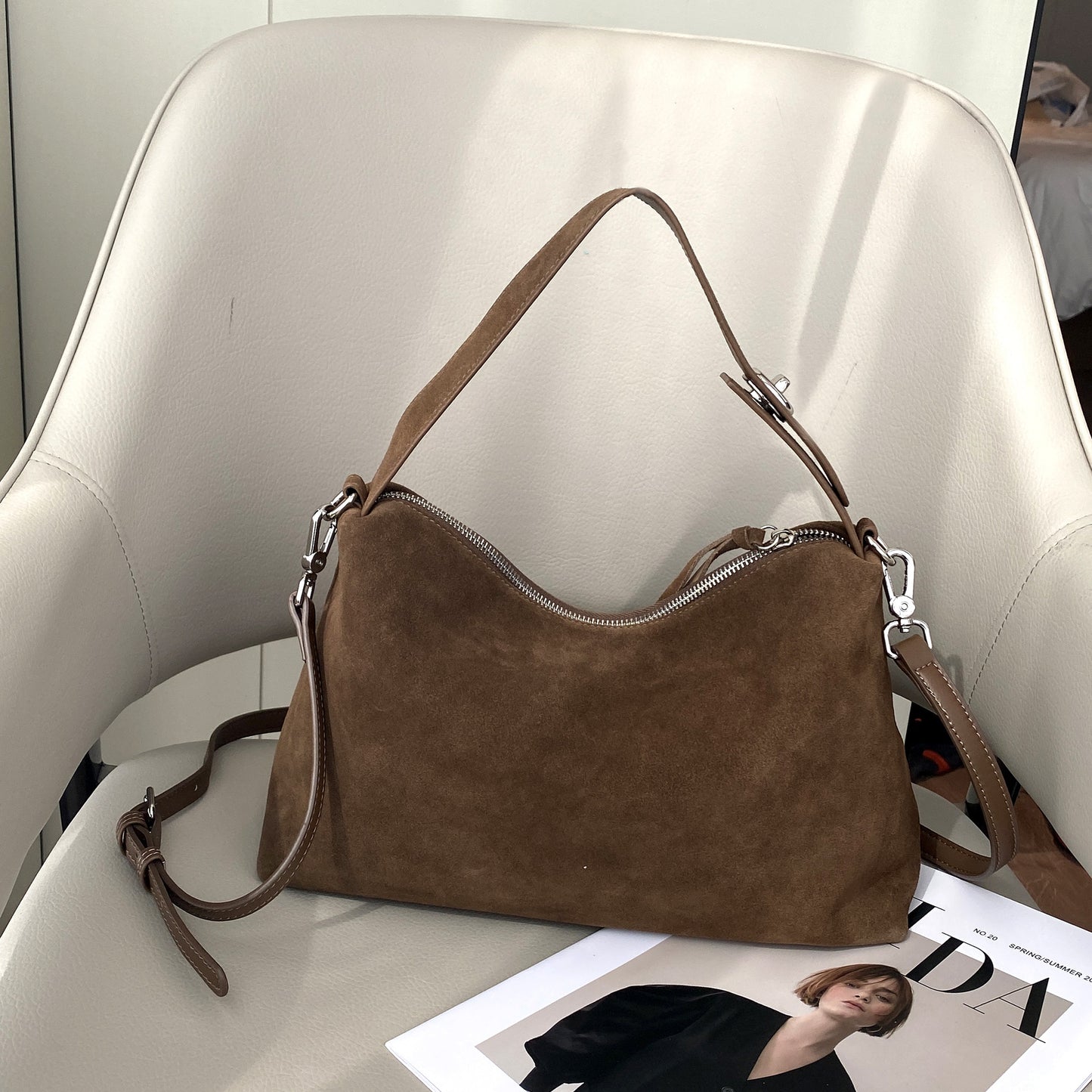 Cowhide Frosted Soft High-grade Sense Niche Dumpling Popular Fashion Shoulder Bags
