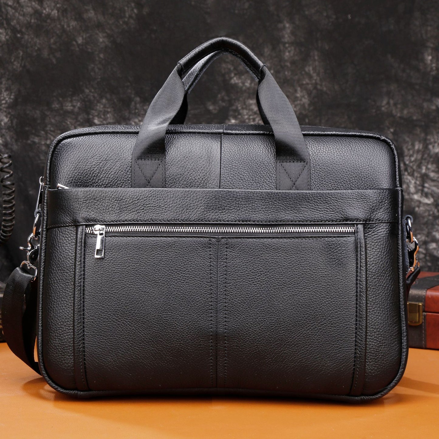 Men's Genuine Cattlehide Leather Surface Business Men's Briefcases