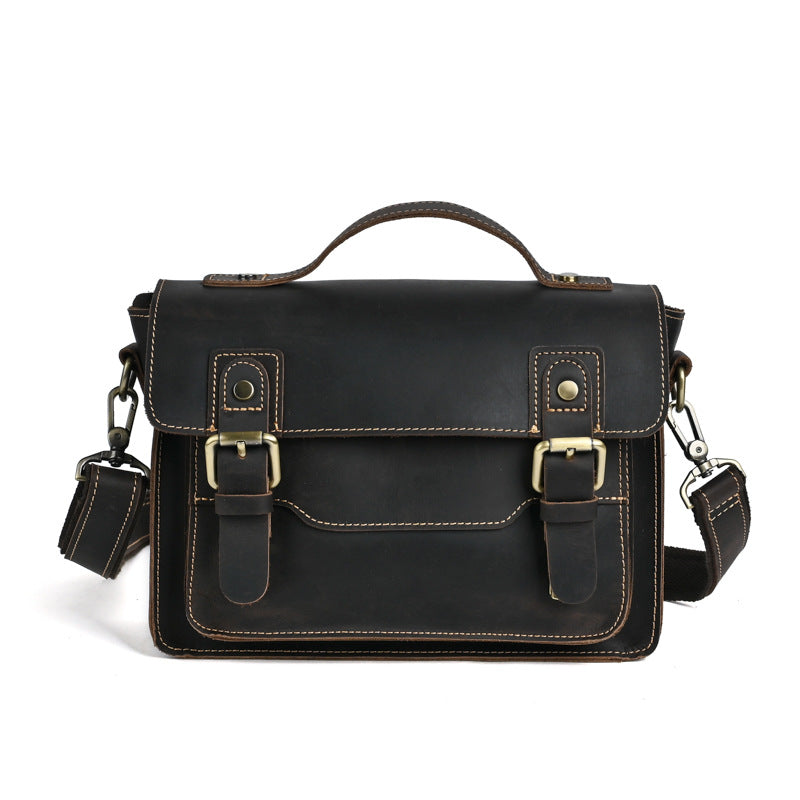 Men's Ancient Hipster Crazy Horse Leather Retro Men's Shoulder Bags
