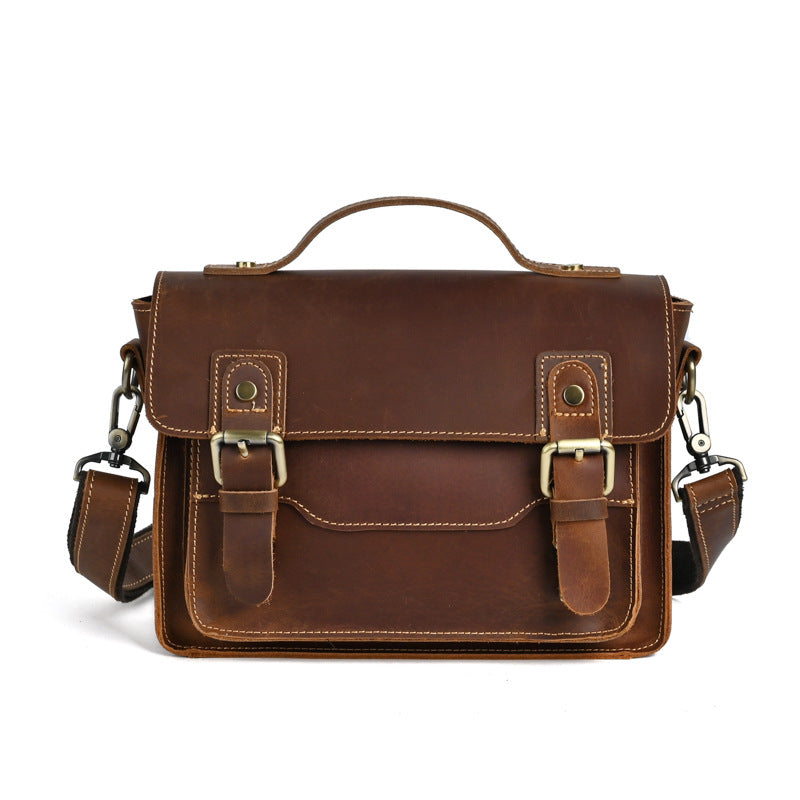 Men's Ancient Hipster Crazy Horse Leather Retro Men's Shoulder Bags