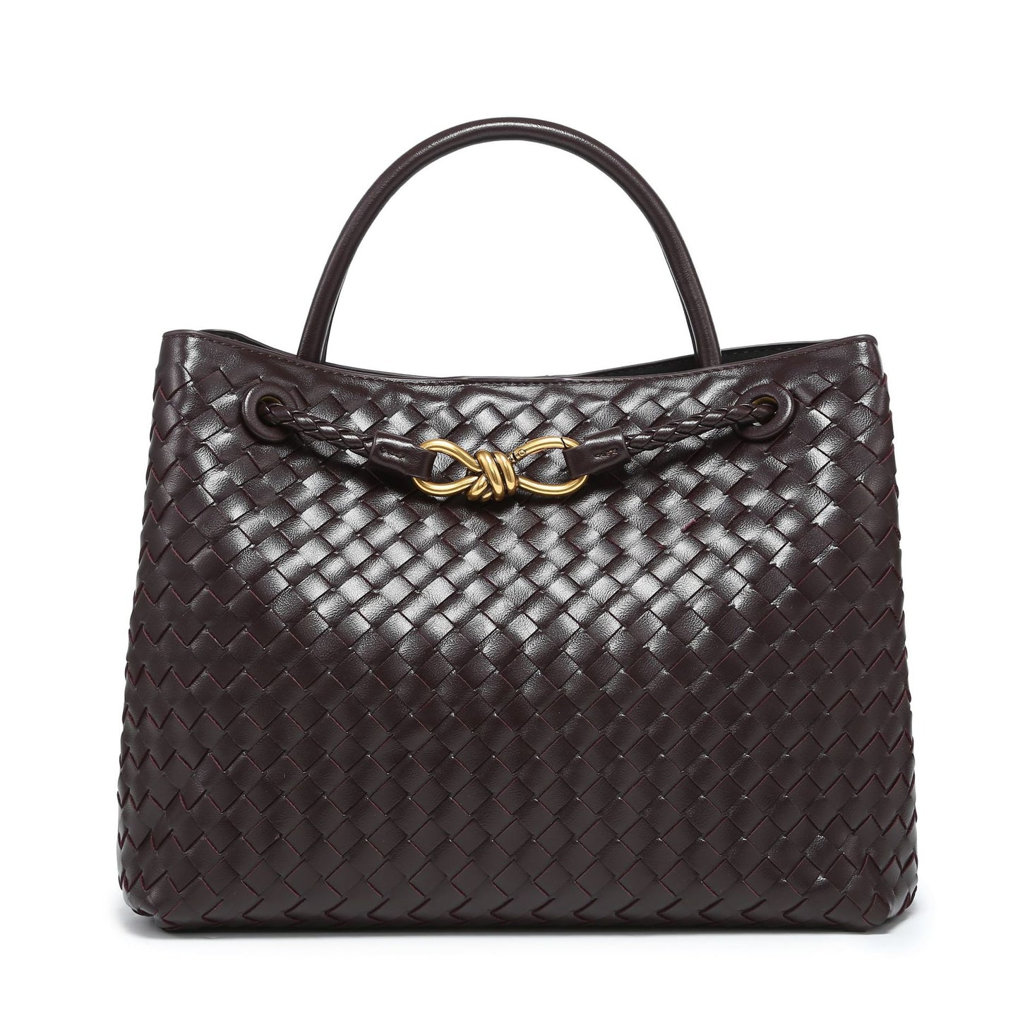 Woven Metal Cord Fastener Large Capacity Crossbody Bags