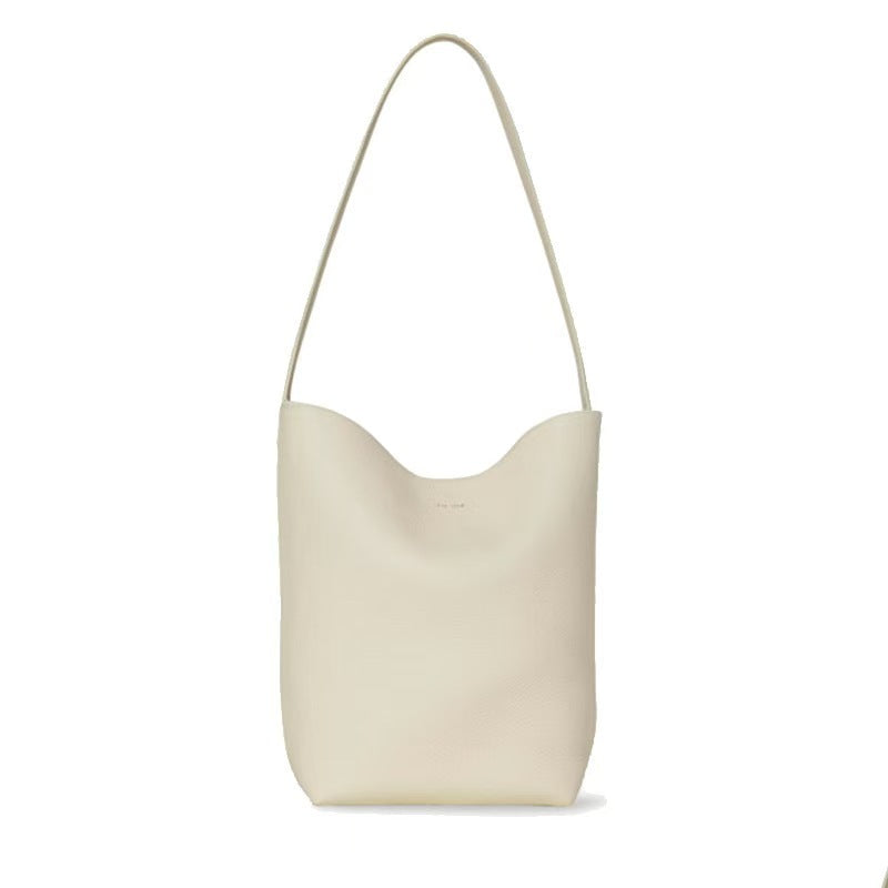 Women's Genuine Leather Litchi Pattern Cowhide Large Bucket Bags