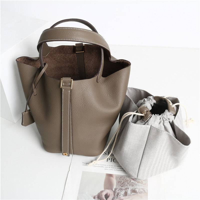 Top Layer Cowhide Home Food Basket Fashion Handbags