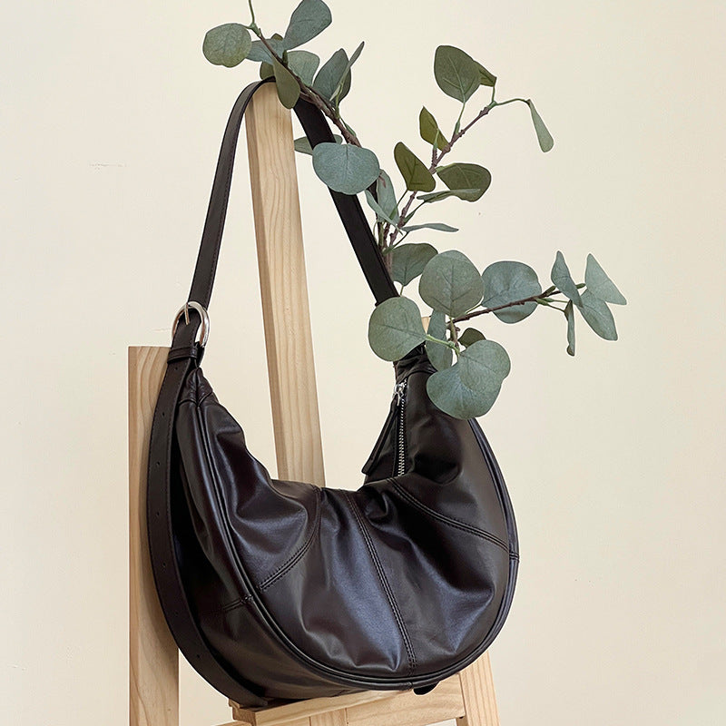Women's Genuine Leather Cloud Design Underarm High Armpit Bags