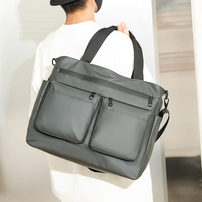 Men's Trendy Large Capacity Solid Color Business Men's Shoulder Bags