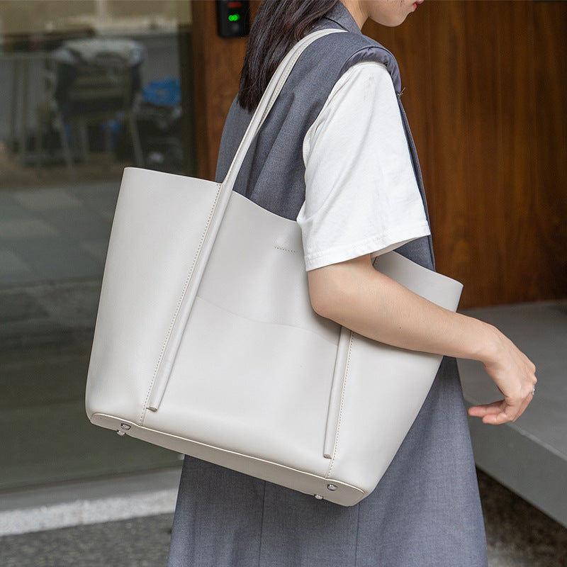 Women's Genuine Leather High-grade Niche Large Capacity Tote Bags