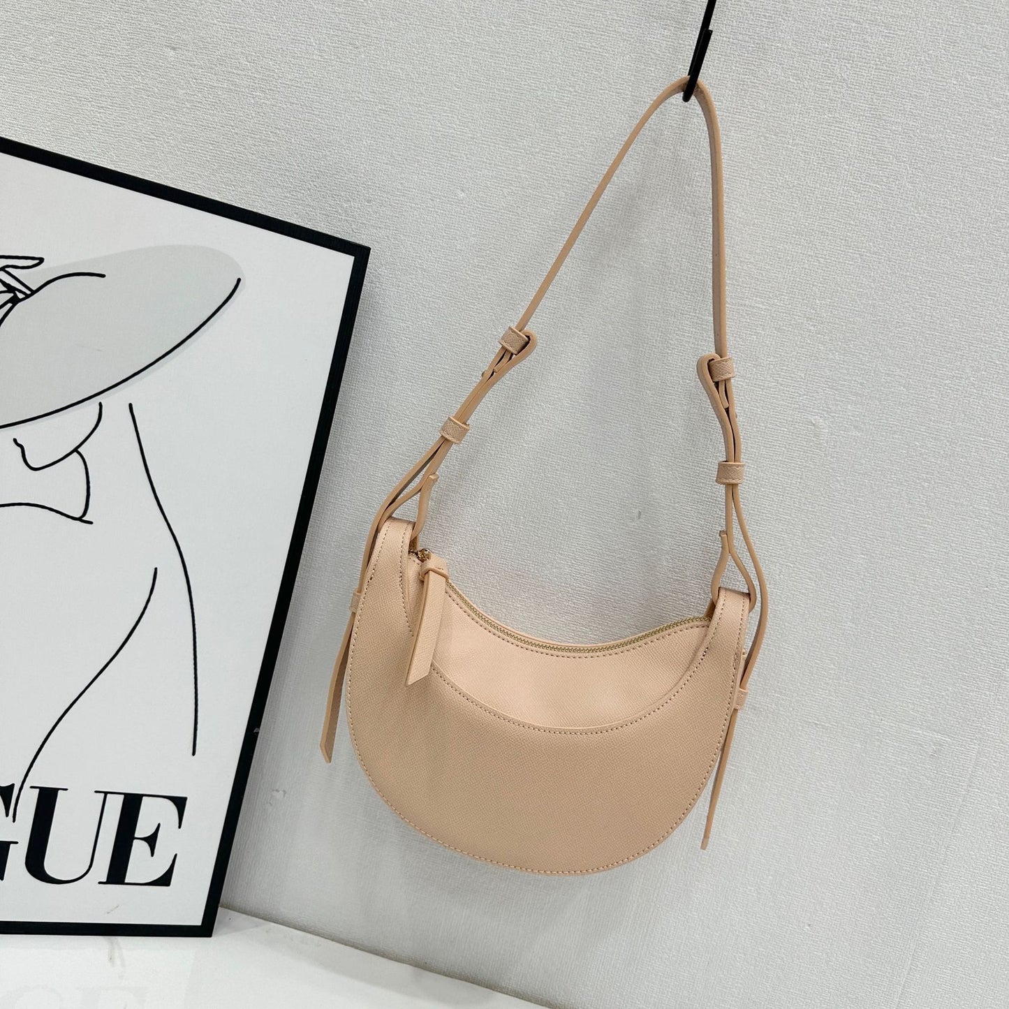 Niche Palm Print French Selenodont Fashion Armpit Bags