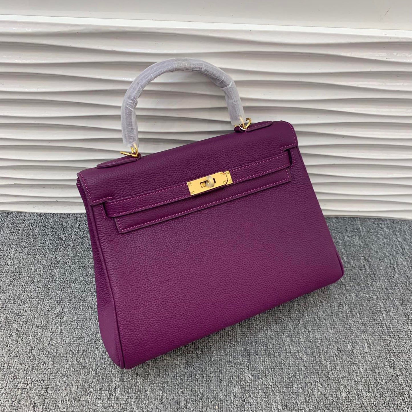 Women's Genuine Leather Kelly Soft Large Fashion Litchi Handbags