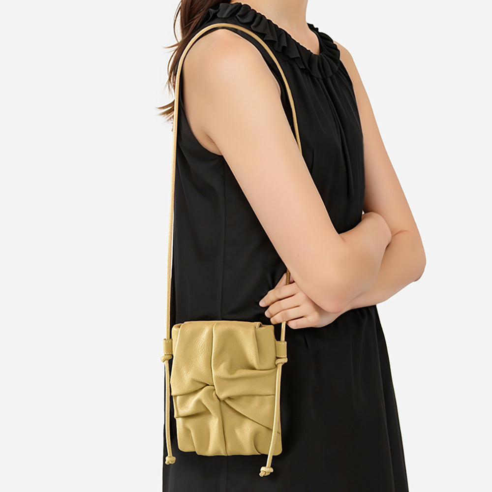 Women's Leather Design Mini Simple First Layer Shoulder Bags