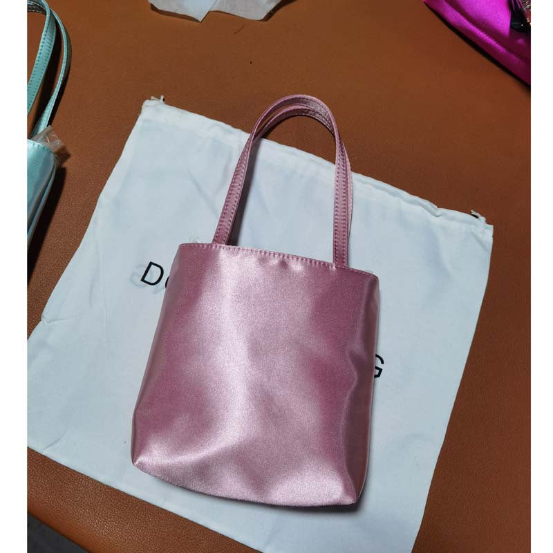 Female Niche Vintage Satin Mahjong Mobile Tote Bags
