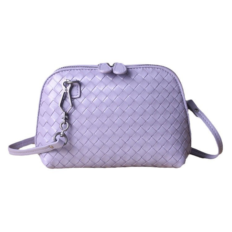 Women's Leisure Fashion Genuine Leather Handmade Woven Cosmetic Bags