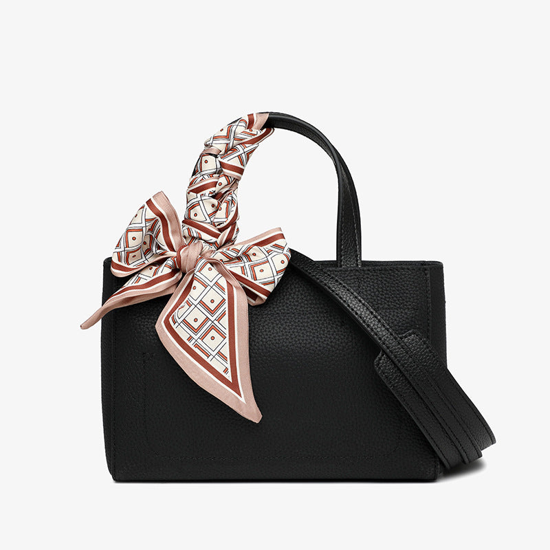 Women's First Layer Cowhide Simple Leather Lychee Pattern Shoulder Bags
