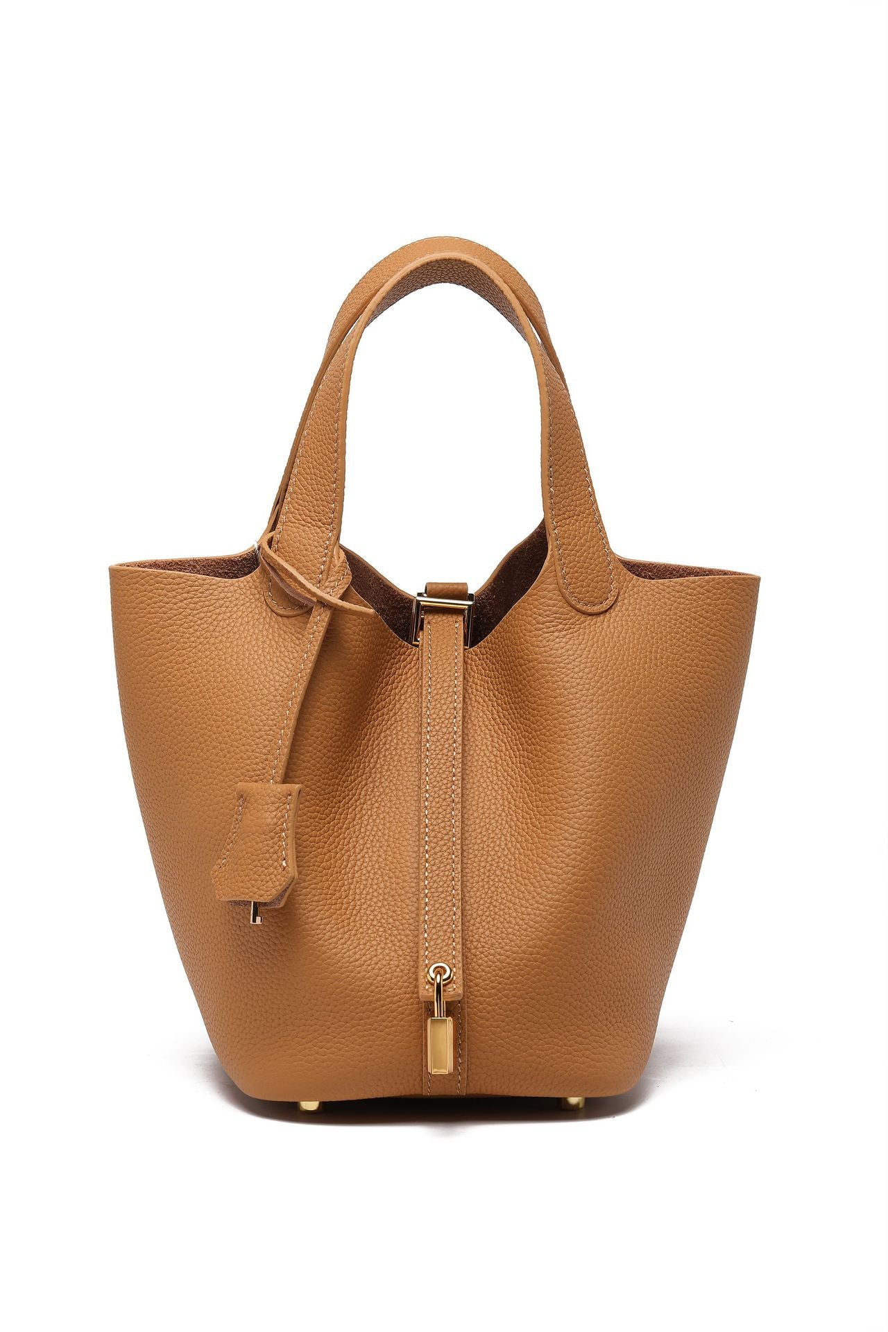 Women's High Quality Genuine Leather Vegetable Basket First Layer Cowhide Bucket Bags