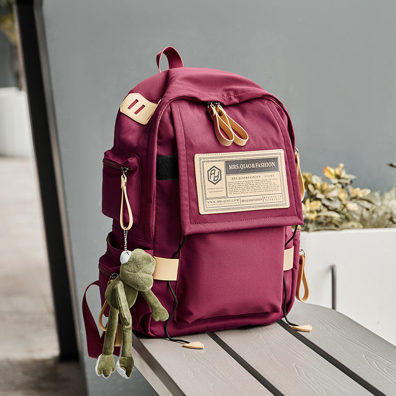 Junior High Fashion Light Canvas Large Backpacks
