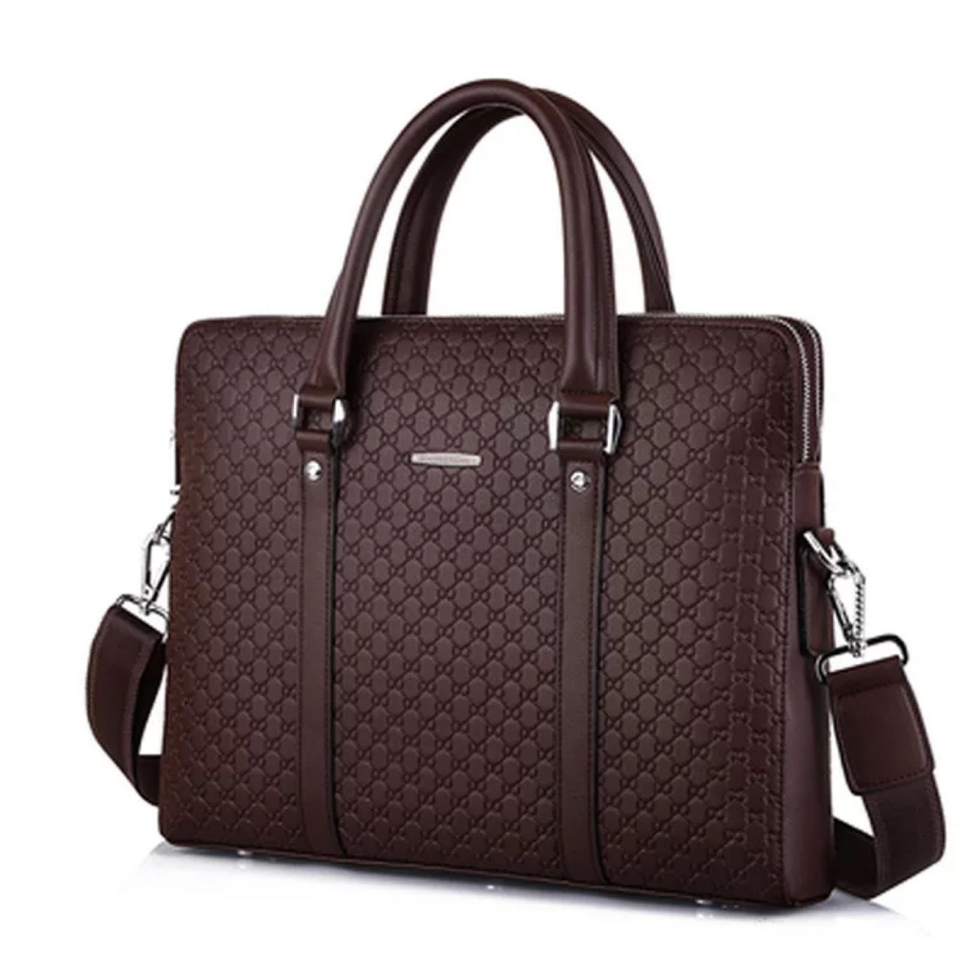 Men's Embossed Letter Synthetic Leather Business Horizontal Men's Briefcases