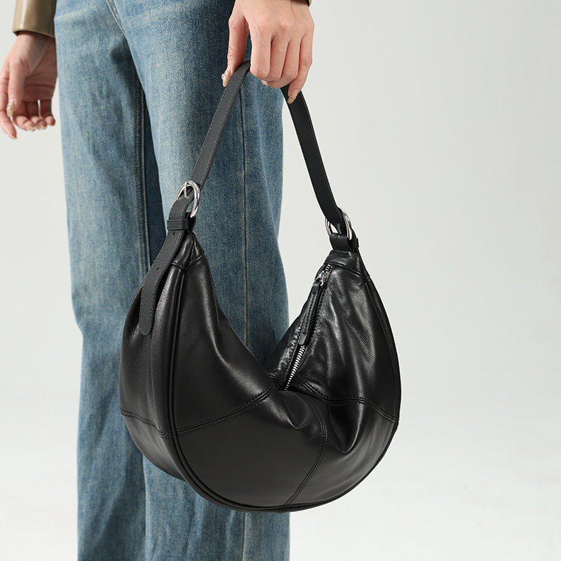 Women's Genuine Leather Cloud Design Underarm High Armpit Bags