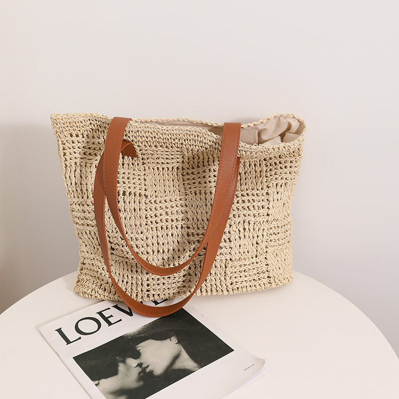 Women's Joker Straw Large Capacity Portable Woven Shoulder Bags