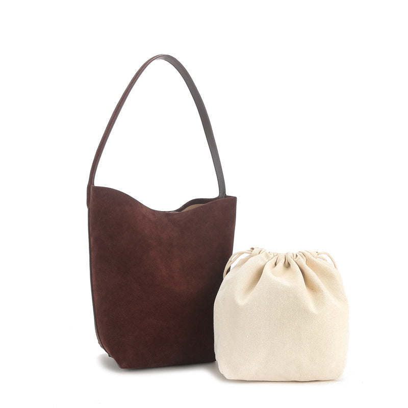 Women's Suede Leather Performance Large Capacity Commuter Shoulder Bags