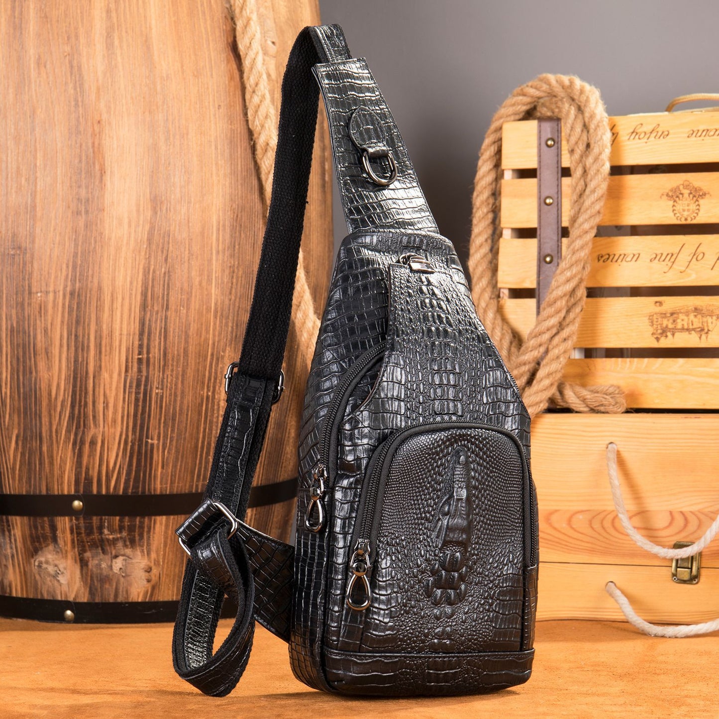 Men's Business Commute Crocodile Pattern Fashion Bags