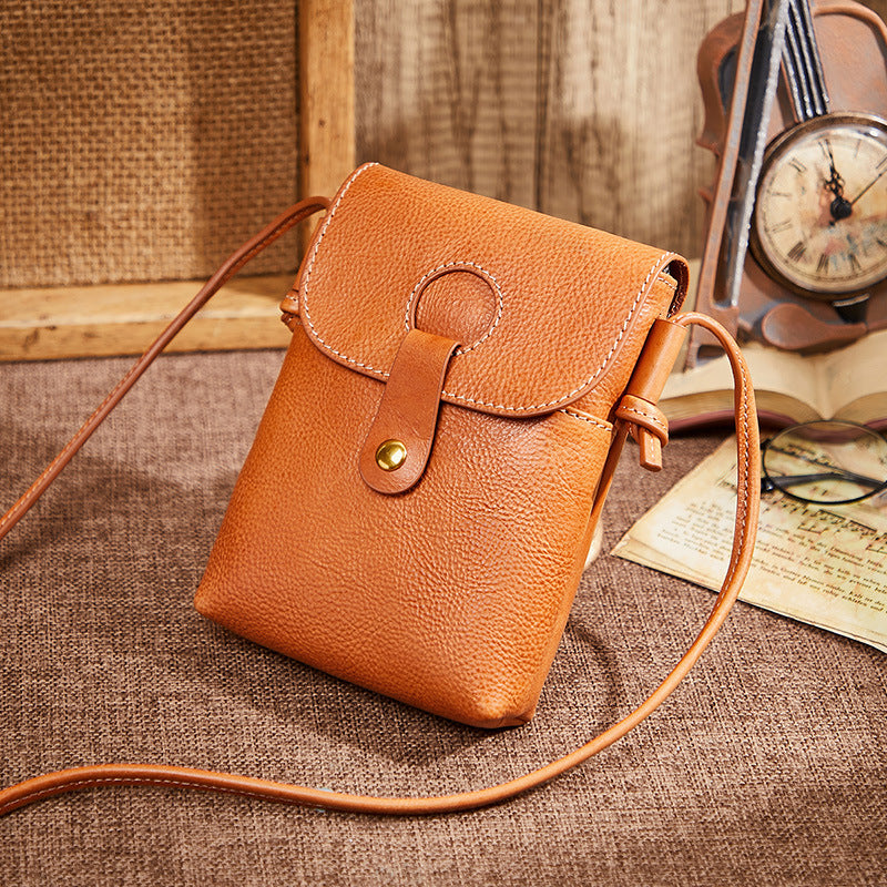 Retro First Layer Cowhide Cell Elegant Crossbody Bags
