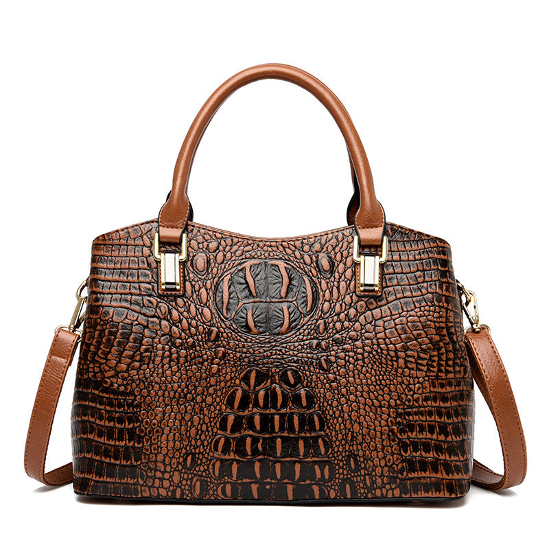 Women's Crocodile Pattern Fashion Large Capacity Shoulder Bags