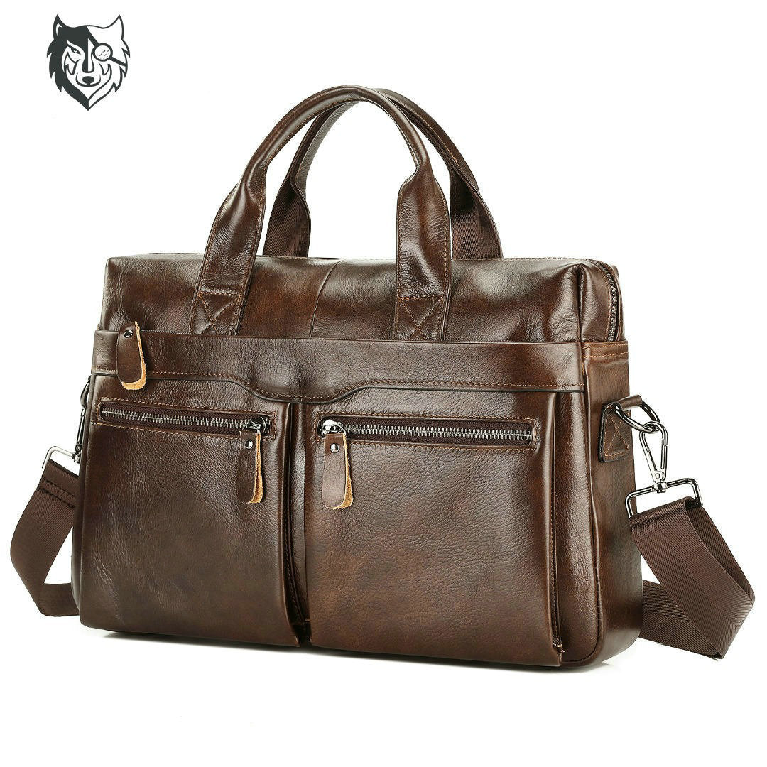 Men's Elegant Business First Layer Cowhide Men's Briefcases