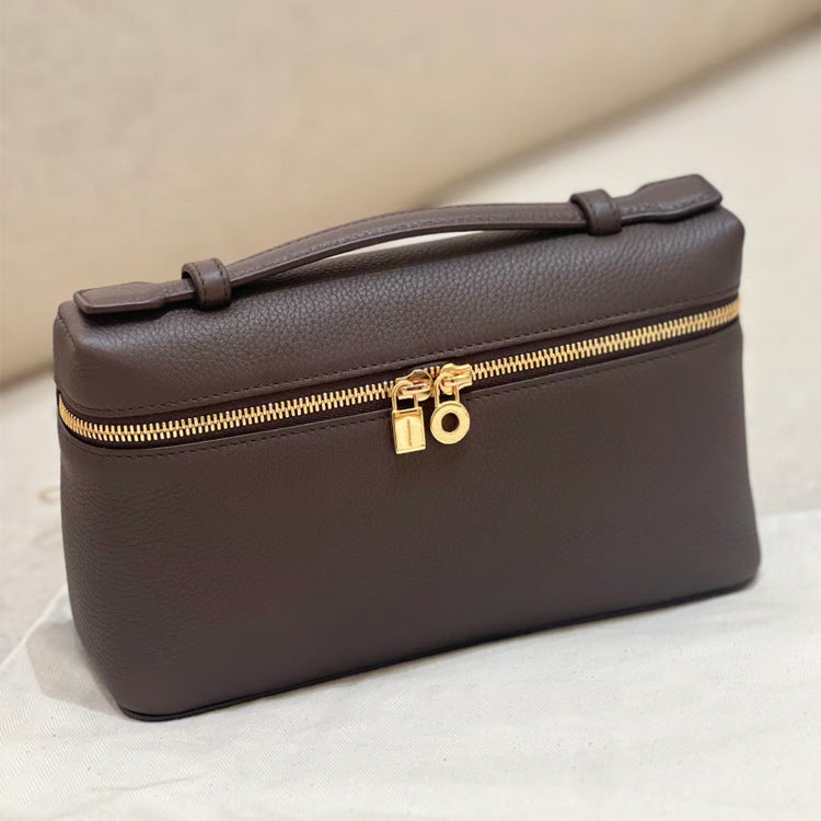 Women's Leather Lunch Box Genuine Pattern First Crossbody Bags