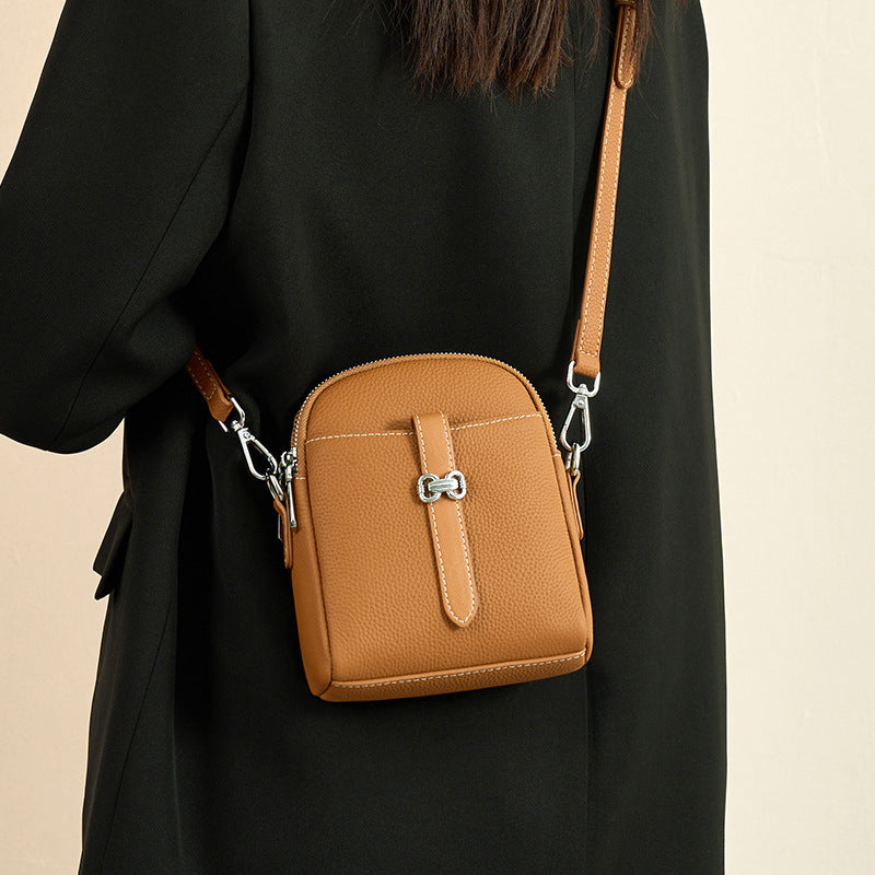 Women's Genuine Leather Simple Mobile Daily Matching Crossbody Bags