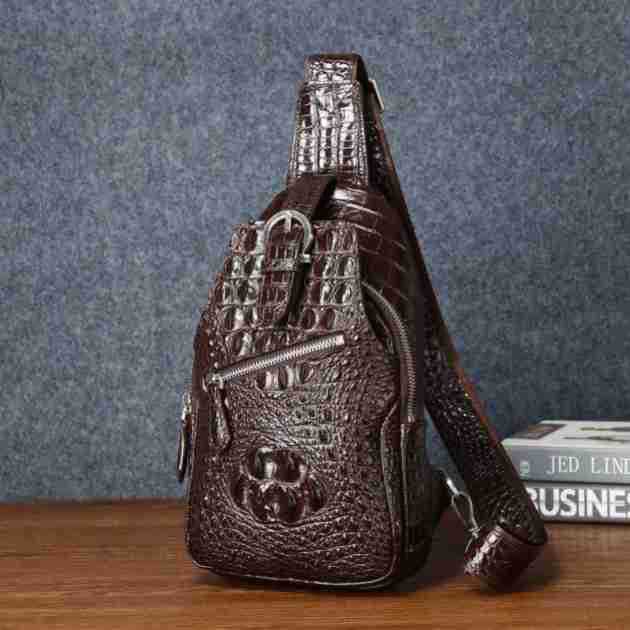 Men's Creative Crocodile Pattern Fashion Tide Men's Chest Bags