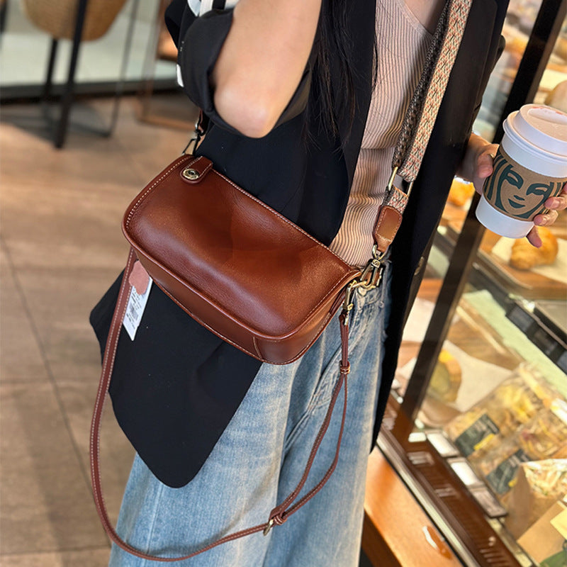 Women's Genuine Leather Summer Soft Cowhide Simple Crossbody Bags