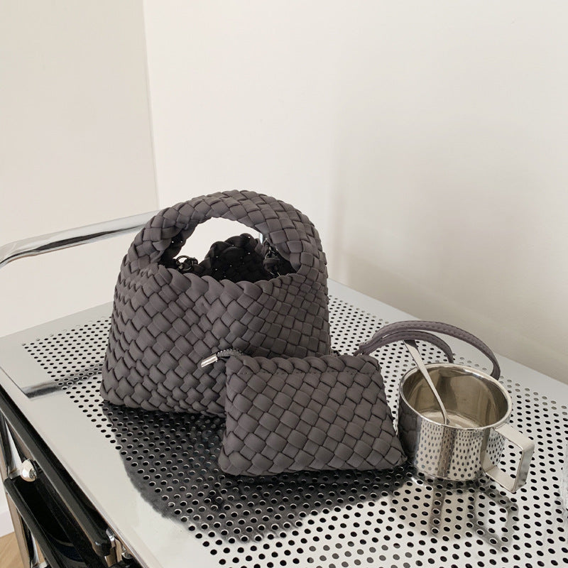 Women's Hand-woven Vegetable Basket Nylon Cloth Portable Shoulder Bags