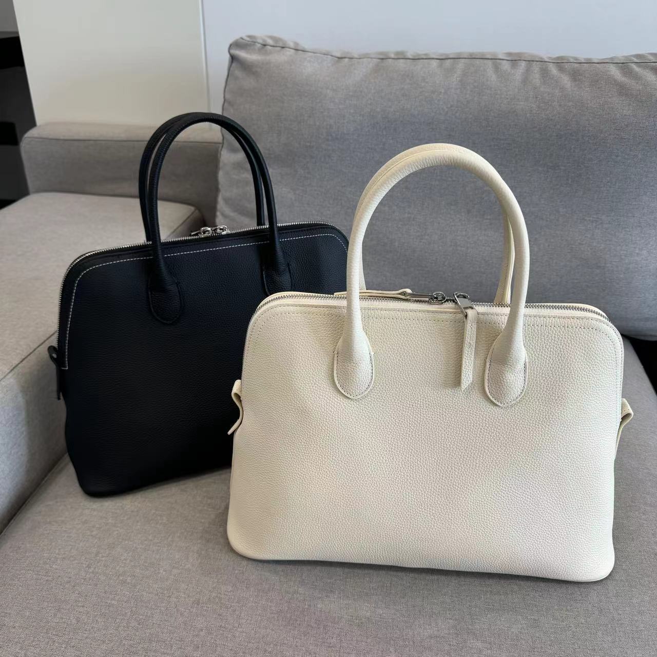 Cap Layer Cowhide Leather Large Capacity Tote Bags