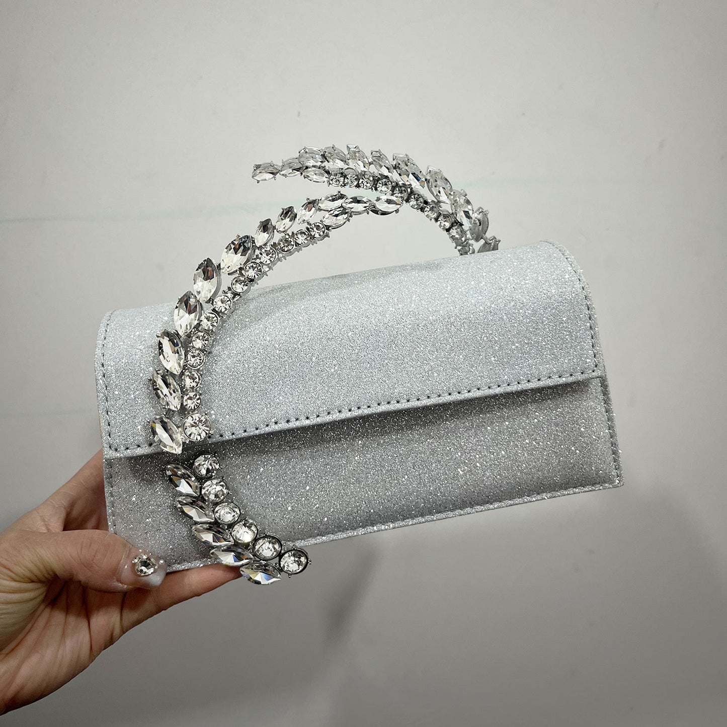 Women's Innovative Rhinestone Diamond Satin Dinner Small Square Bags