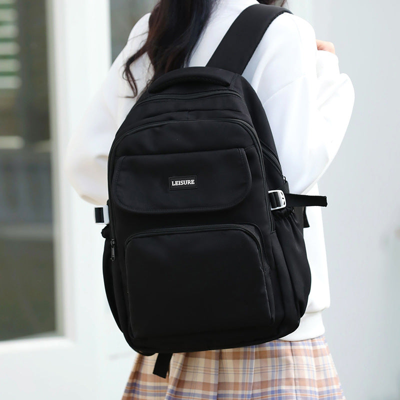 Men's Simple Large Capacity Burden Reduction Spine Middle School Students' Schoolbags