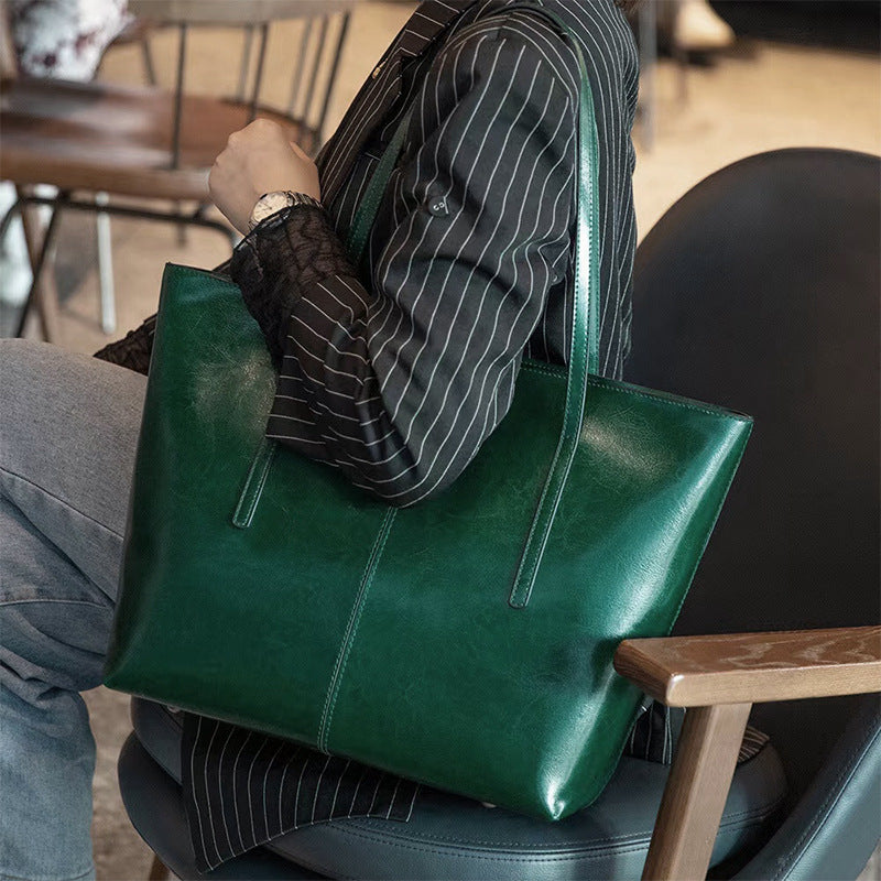 Women's Retro Large Capacity Leather Advanced Texture Shoulder Bags