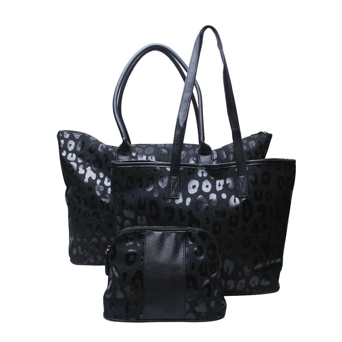 Plush Super Soft Cows Pattern Three-piece Makeup Shoulder Bags