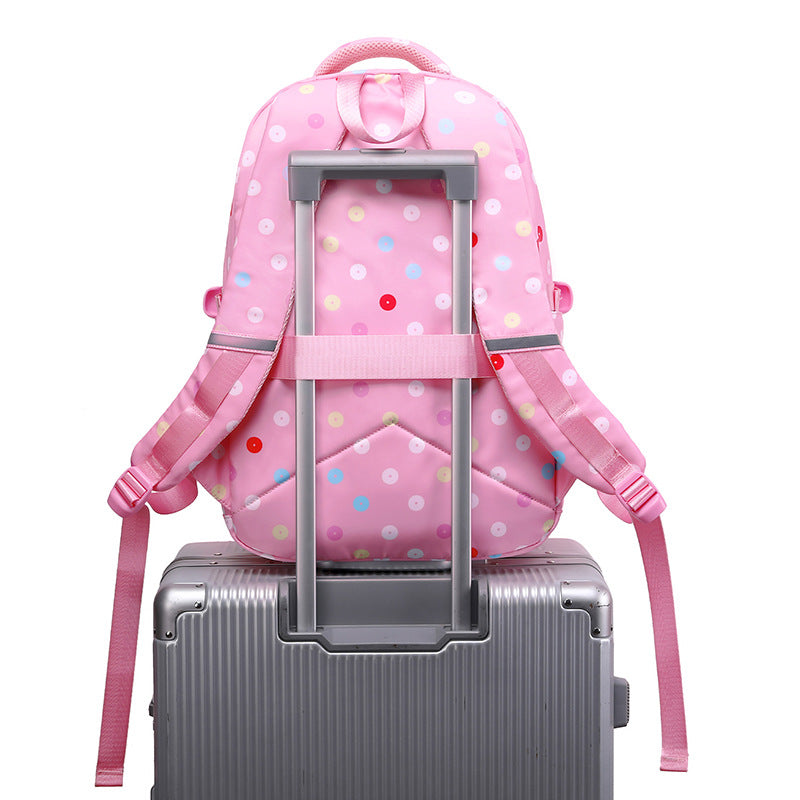 Children's Dot Three-piece Large Capacity Good-looking Printed Elementary School Students' Schoolbags