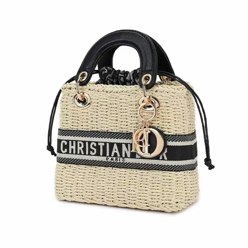 Women's Fashion Woven Wide Strap Beach Straw Handbags